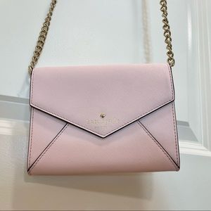Kate Spade Pink Envelope Purse on Gold Chain